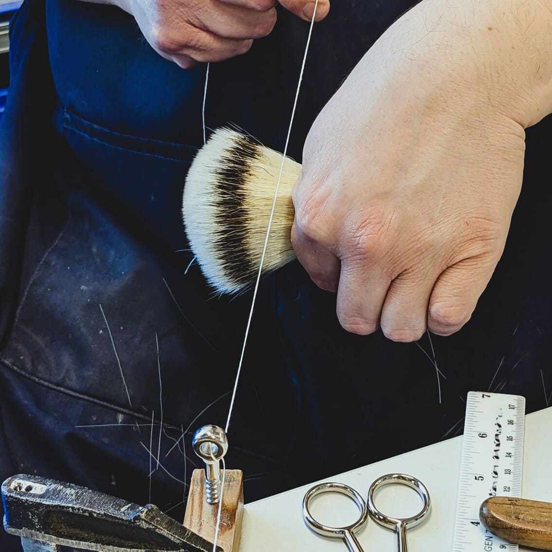 SHAVENT shaving brush, vegan, with high-quality metal handle, handmade