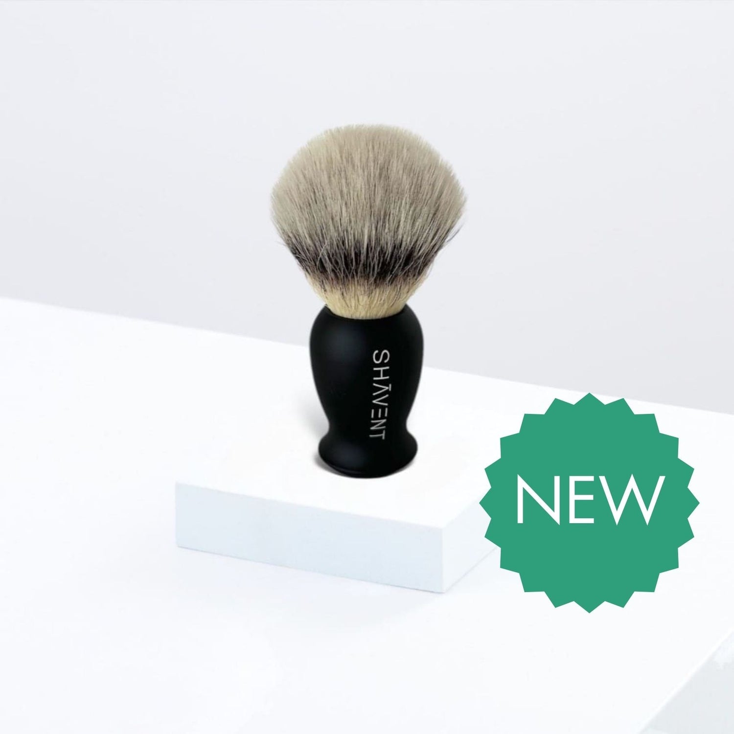 SHAVENT shaving brush, vegan, with high-quality metal handle, handmade