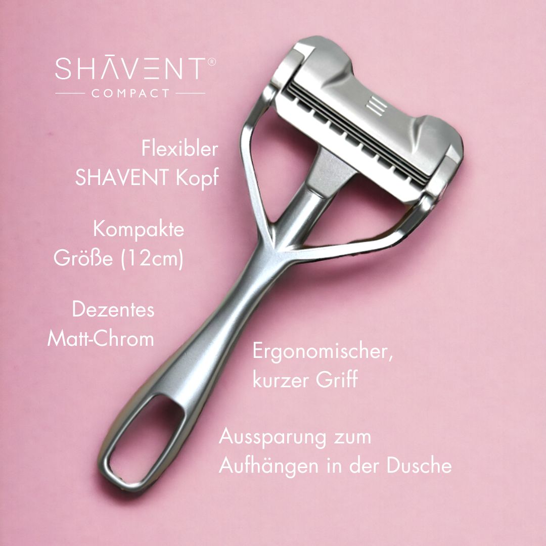 SHAVENT Compact, the handy plastic-free shaver for the shower and when travelling 