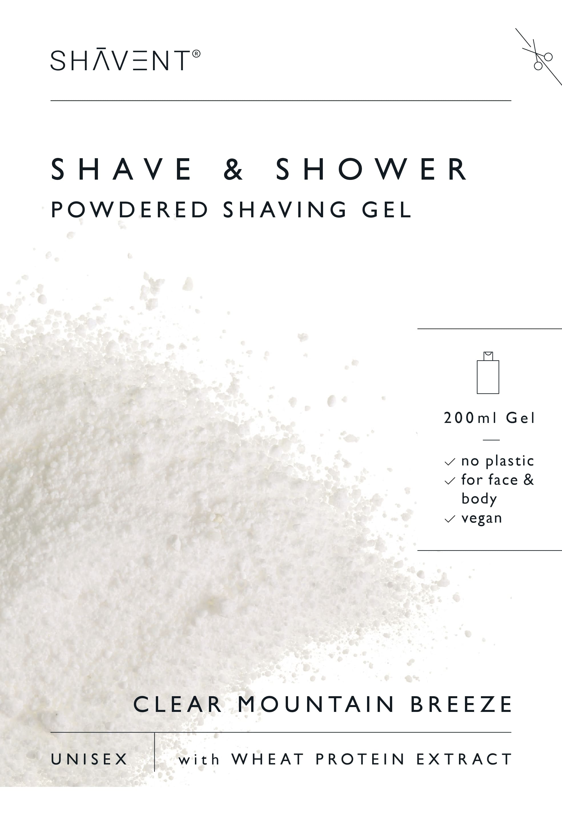 SHAVENT Rasiergel, SHAVE &amp; SHOWER Rasurpflege Set, Papierpackung, Papiertüte