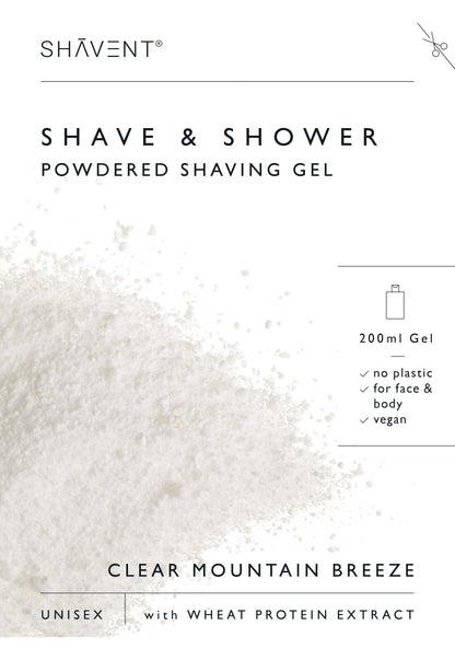 SHAVENT Rasiergel, SHAVE &amp; SHOWER Rasurpflege Set, Papierpackung, Papiertüte